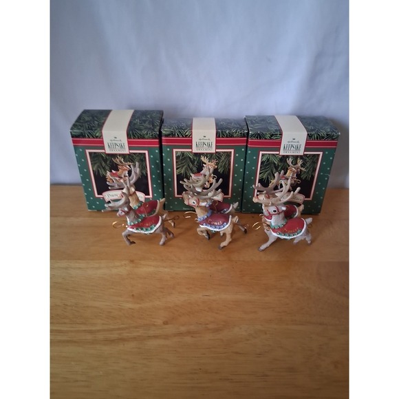 Vintage Reindeer Ornaments 1992 Three of Them - Picture 7 of 8